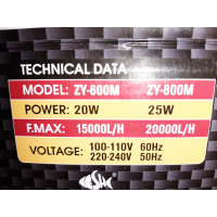 wave maker ZY-600M 20W-15000 L/H